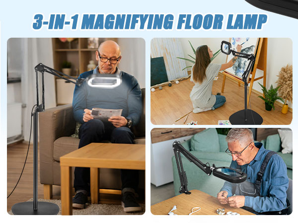 3-IN-1 magnifying lamp