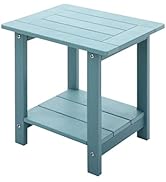 Meluvici Double Adirondack Side Table Weather Resistant, Outdoor Rectangular End Table for Adiron...