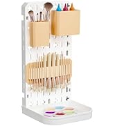 Paint Brush Holder and Silicone Paint Brush Drying Rack with Removable Plastic Paint Tube Organiz...
