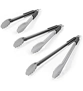 Grille Perfect 3-Pack of Extra Long Heavy Duty Tongs for Grilling | Dual Sided Stainless Steel Gr...