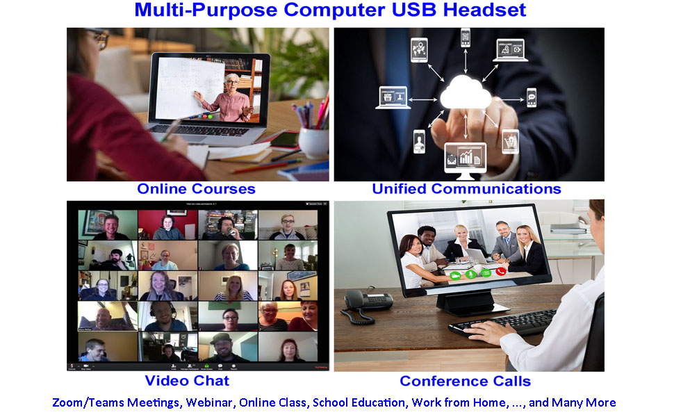 Multi-Purpose Computer USB Headset 