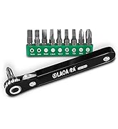 LAOA 10pcs Mini Ratchet Wrench Screwdriver Bit Set with with Hex Shank Phillips,Slotted,Hexagon,T...