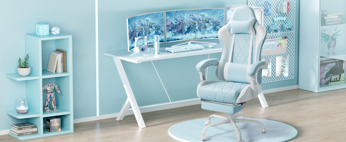 Homall Light Blue Gaming Chair