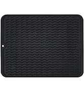 Silicone Dish Drying Mat, Non-Slip Easy Clean Sink Mat Large Heat-resistant Dish Drainer Mat for ...
