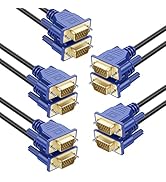 UVOOI VGA Cable 3FT 5-Pack, VGA to VGA Monitor Cable (3.3Feet, 1M) HD15 SVGA Cord for Computer, L...