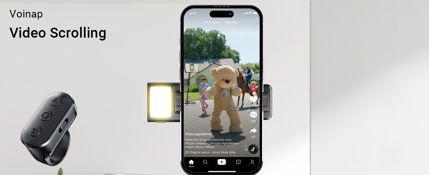 Auto Face Tracking Phone Holder with Remote Ring