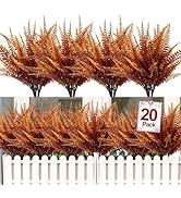 TURNMEON 20 Bundles Artificial Fall Flowers for Outdoors Fall Decorations, UV Resistant Fall Plan...