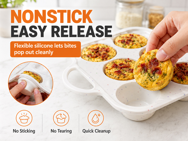 Egg Bites Silicone Mold with Metal Frame