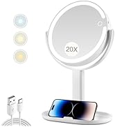 MIYADIVA Makeup Mirror with Lights,20X Magnifying Mirror with Light and Touch Switch,Vanity Mirro...