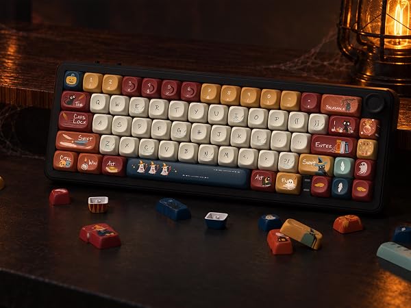 dagaladoo PBT Keyboard Keycaps, Colorful MOA keycaps,Halloween Theme