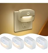Sossi 4 Pack Motion Sensor Night Light Plug in,10-60Lm Stepless Dimming,3 Light Modes with Memory...
