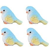 WsjiaboFux 4Pcs Blue Miniature Bird Figurines, Mini Resin Birds, Fairy Garden Accessories and Sup...