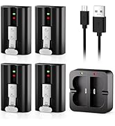 4-Pack Replacement Battery for Ring Doorbell - 7200mAh Rechargeable Camera Batteries with Charger...