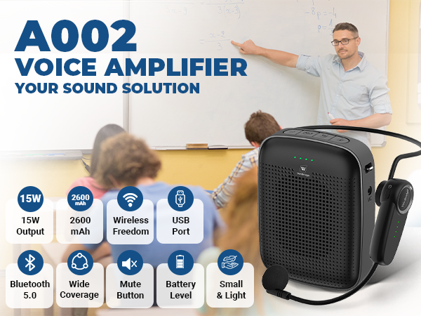 wireless voice amplifier for teachers