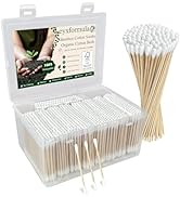 eyxformula 1000 Count Bamboo Cotton Swabs, Soft, Hypoallergenic, Sturdy, 900 Organic Cotton Ear B...