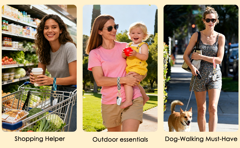 Shopping/Strolling: Hands-free convenience for carrying keys effortlessly;