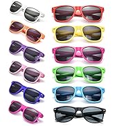 12 Pack Neon Colors Sunglasses Classic Retro Party Favors Sunglasses for Unisex Adult