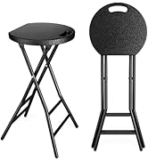 YOMT Folding Stools for Adults Portable, Backless 24 inch Folding Bar Stools, Heavy Duty Foldable...