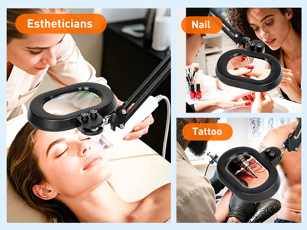  nail eyelash lighted magnifying glass with stand desk magnifying glass with light with clamp