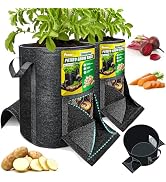 [Upgraded] 2PCS 20-Gallon Potato Grow Bags with Unique Harvest Window, Visible Window, Garden Pla...