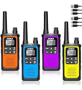 Rechargeable Walkie Talkies Long Range, 4 Pack Walkie Talkies for Adults NOAA Weather Alert, 2 Wa...
