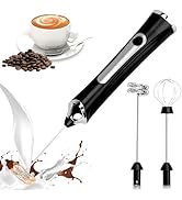 TonJin Handheld Milk Frother USB-C Rechargeable Electric Foam Maker Coffee Frother Wand with 2 30...