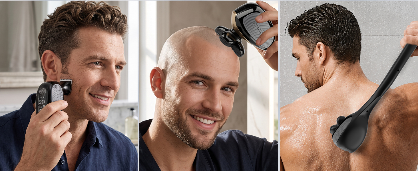 from bald head shaving to back hair trimming