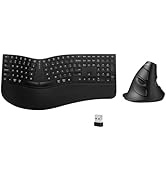 DeLUX Full Size Ergonomic Split Keyboard and Vertical Mouse Combo, GM909 Wireless Split Keyboard ...