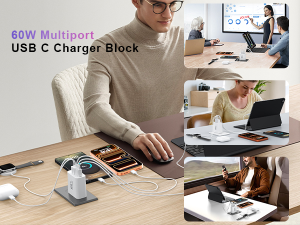 power block dual usbc charger block usb c charger block