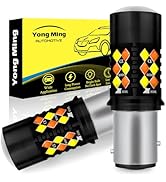 YONGMING 1157 White Amber Switchback LED Bulb,400% Brighter 8000K 2057 2357 7528 BAY15D Brake Tur...