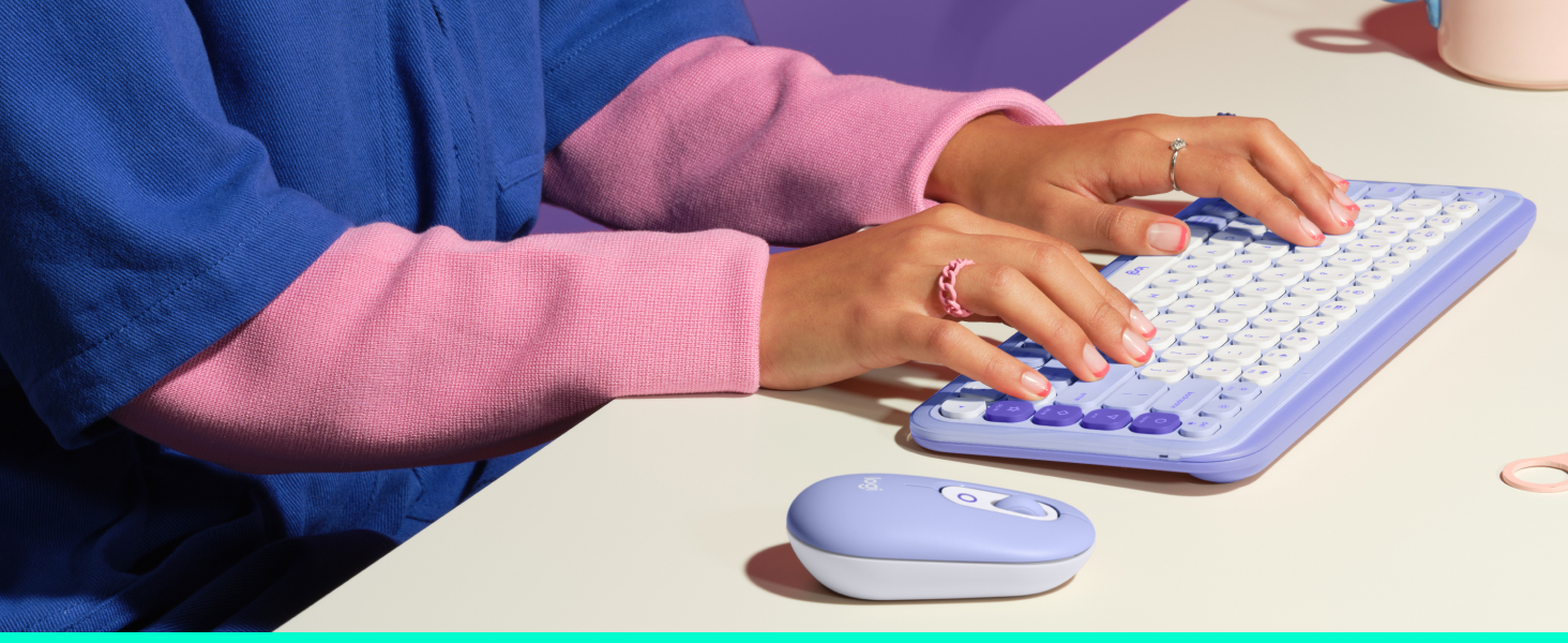 Logitech POP ICON COMBO Wireless Bluetooth Programmable Keyboard and Mouse Bundle