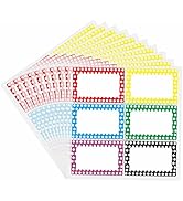 Hybsk 60 PCS Name Tag Stickers 3-1/2”x 2-1/4” Colorful Star Border Name Labels for School, Office...