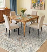Washable Square Area Rug for Living Room, 6x6 Soft Rugs Non Slip with Rubber Backing, Vintage Lar...