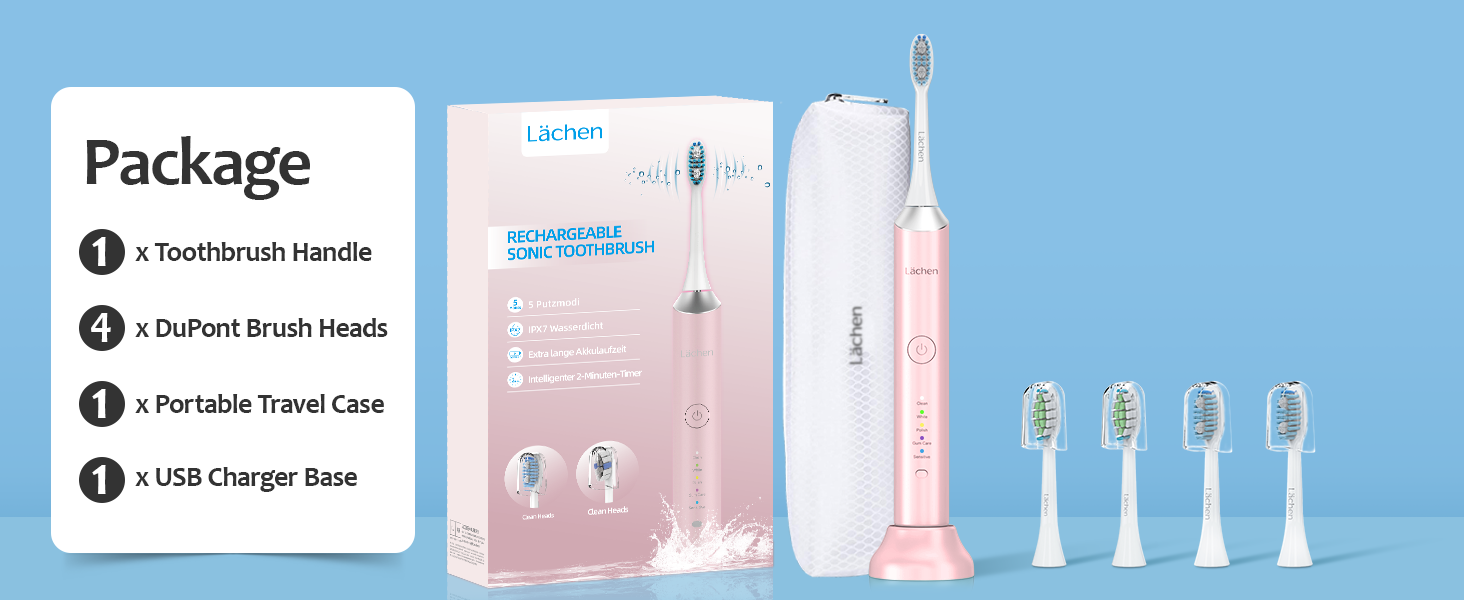 Lächen Electric Toothbrush for Adults – Sonic Rechargeable