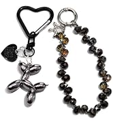Bag Charms Balloon Dog Keychains for Women Cute Bling Keychain Wristlet, Girly Key Chain Accessor...