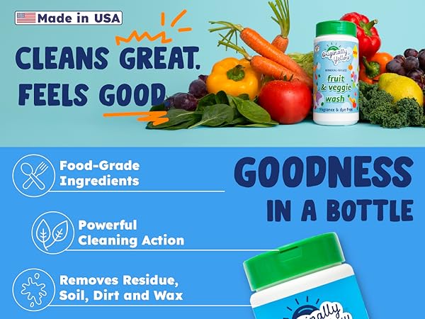 fruit &amp; veggie wash mineral-based mineral based vegetable fruit wash soak rinse fragrance free wash