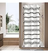 MitoVilla Small Stall Shower Curtain, Boho Tassel Half Size Shower Curtain Set, Geometric Narrow ...
