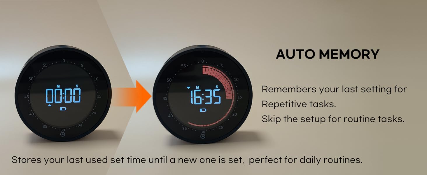 CreaViva Digital Kitchen Timer, Countdown/Up, Backlight, Visual timer, auto memory