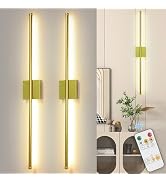Depuley Battery Operated Wall Sconce: Set of 2 Wireless Wall Lights with Remote for Bedroom - Rec...