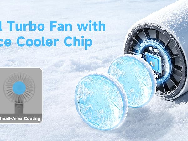 handheld fan with ice cooler