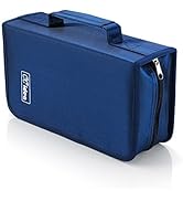 CCidea CD Case DVD Storage Holder, 128 Capacity DVD Cases Organizer CD Plastic Protective Carryin...