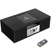 Nostalgic Bluetooth Stereo System for Home, WISCENT Vintage Micro HiFi Systems CD Player,with Blu...