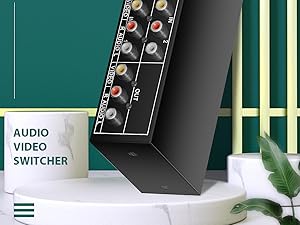 4 Way AV Switch 4 Input 1 Output RCA on off Selector Switch for Composite Audio and Video 4x1