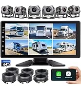 6-Channel Dash Cam 1080P Backup Camera System with 10.33 Inch Touch Parking Monitor,DVR Recording...