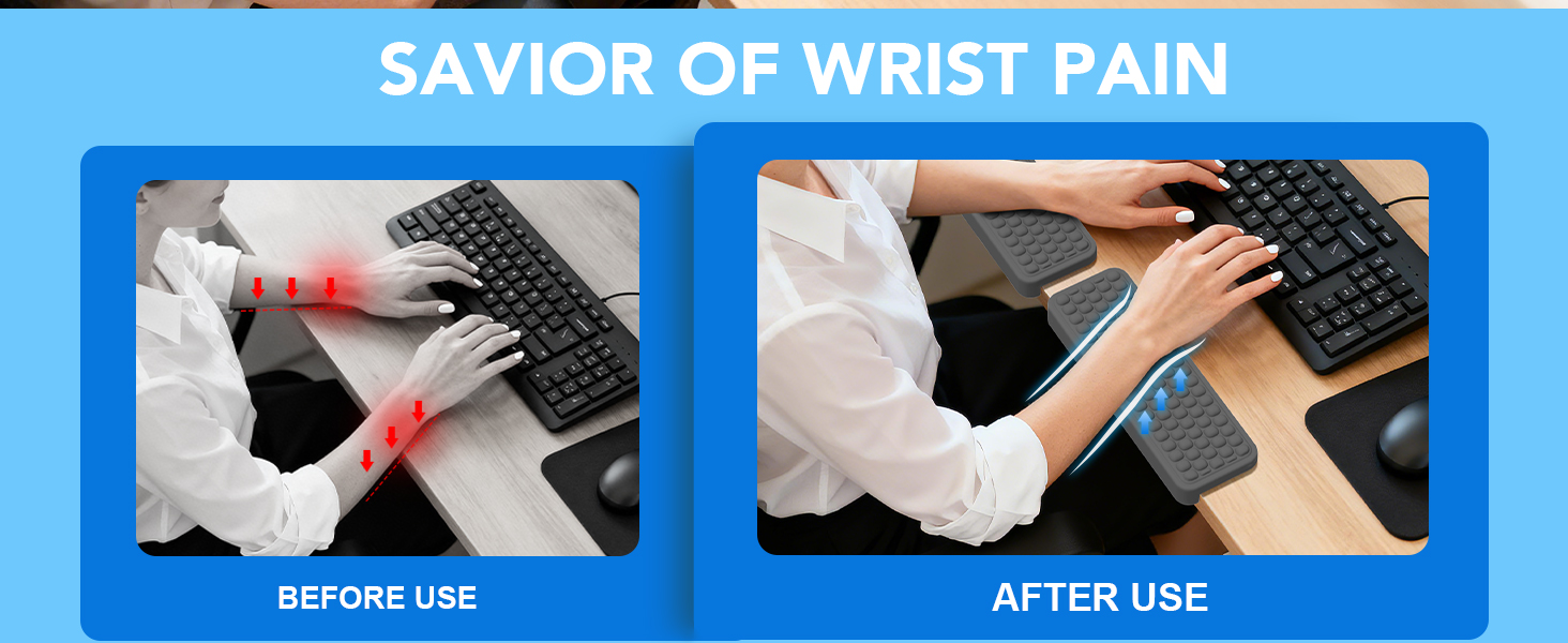 L-Shaped Wrist Rest for Computer Keyboard