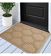 HIYARD Sturdy Front Door Mat, Absorbent Resist Dirt Welcome Door Mat Indoor Outdoor Entrance, Non...