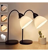 2 Pack LED Desk Lamp for Home Office, 3 Levels Dimmable Reading Light Flexible Gooseneck Table La...