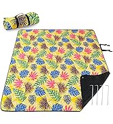 PY SUPER MODE Picnic Blankets Extra Large, Waterproof Foldable Outdoor Beach Blanket Oversized 83...