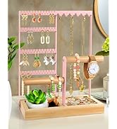 Godboat Jewelry Organizer - Earring Holder with 48 Holes, 6 Hooks Necklace Organizer, Bracelet an...