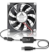 GDSTIME USB Connector 80mm x 80mm x 15mm DC 5V Power 3 Inch Brushless Cooling Fan